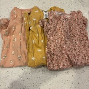 Floral and Sun Print Baby Onesies